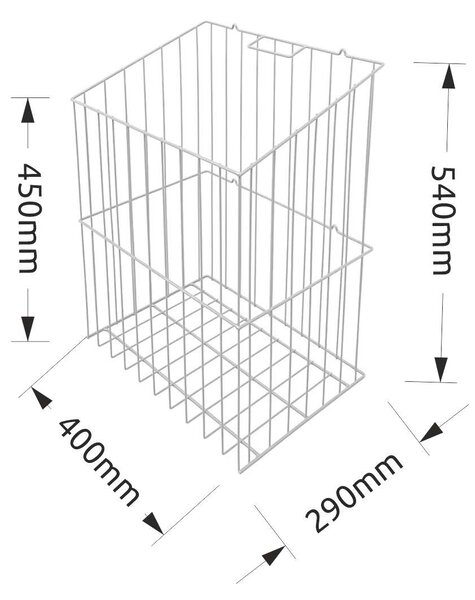 Drôtený kôš - Ks26, 290(v)x400(š)x540(h) mm