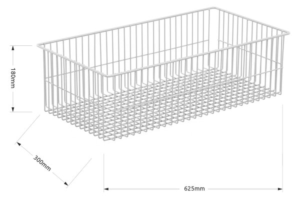 Drôtený kôš Ks14, 300(v)x625(š)x180(h) mm