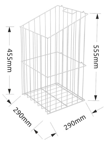 Drôtený kôš - Ks25, 290(v)x290(š)x555(h) mm