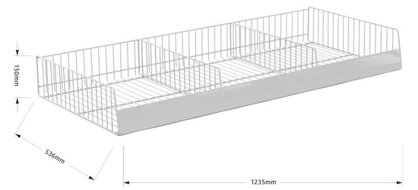 Drôtený kôš Ks12, 536(h)x1235(h)x150(v) mm