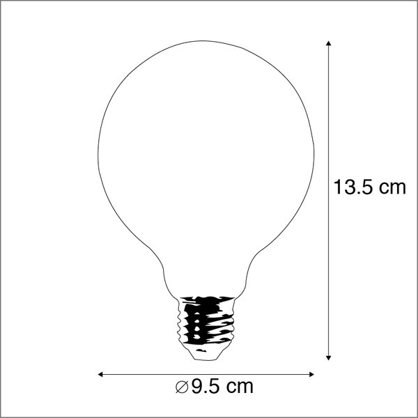 Sada 5 stmievateľných LED žiaroviek E27 G95 zlatá 5W 380lm 2200K