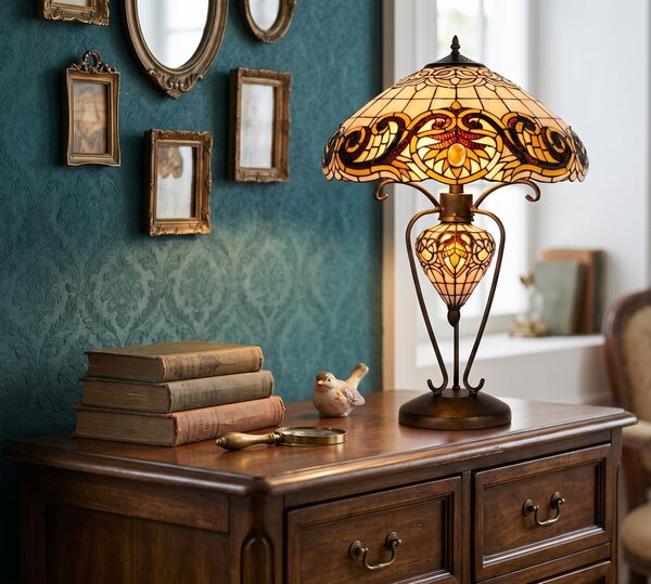 Clayre & Eef Stilní lampa Tiffany Woman - Clayre & Eef