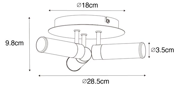 Moderné stropné svietidlo do kúpeľne mosadz 3-svetlo IP44 - Bath