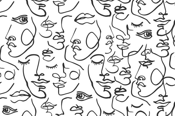 Tapety Abstraktné tváre čiernej farby, Fototapety minimalizmus, w04121 : Uwalls.sk