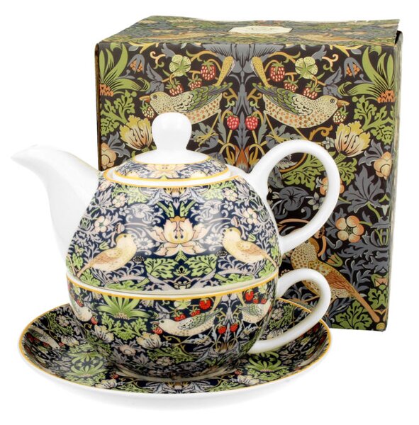Carodomova Šálka s čajníkom a podšálkou William Morris JAHODA
