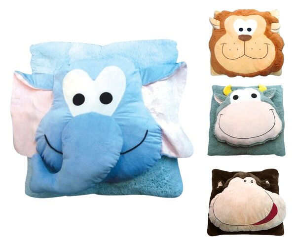 Detský vankúš CUDDLI FRIENDS 70x70 cm plyšový - viac farieb Farba: Modrá