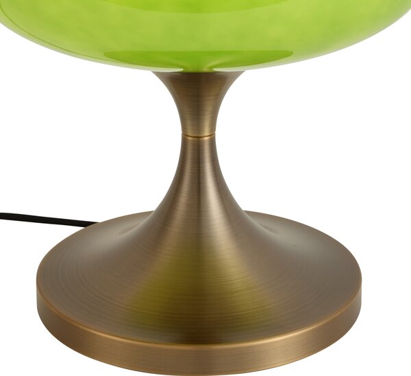 Retro stolná lampa tmavobronzová so zeleným skleneným tienidlom 31 cm - Glaze