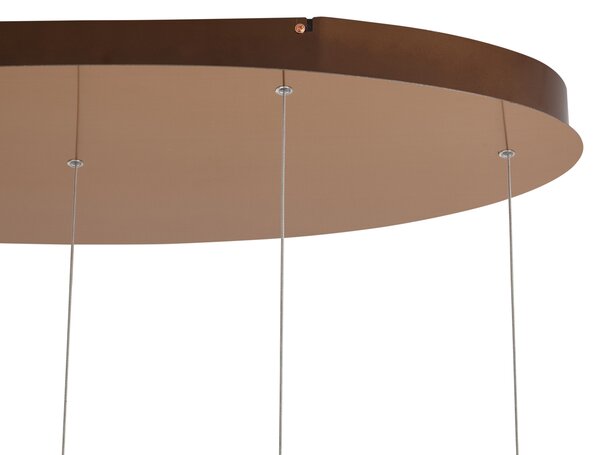 Dizajnová závesná lampa ružovo-zlatá s jantárovým sklom vrátane LED 3-stupňovo stmievateľná 5-svetelná Easylift - Fiera