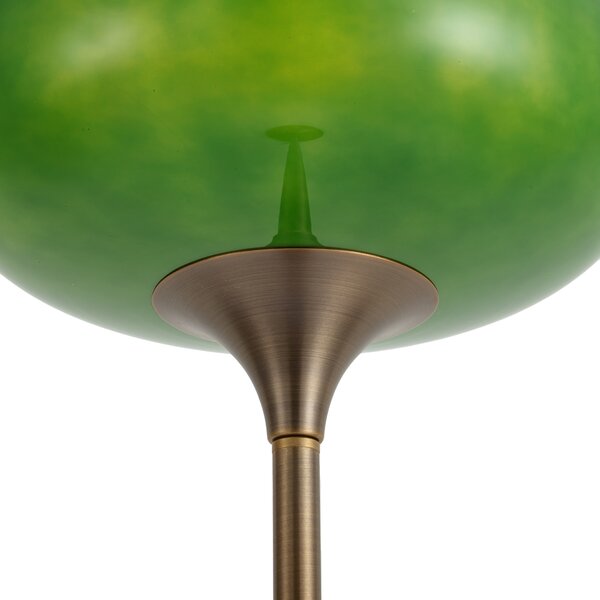Retro stojaca lampa tmavobronzová so zeleným skleneným tienidlom 150 cm - Glaze
