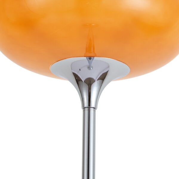 Retro stojaca lampa chrómová s oranžovým skleneným tienidlom 150 cm - Glaze