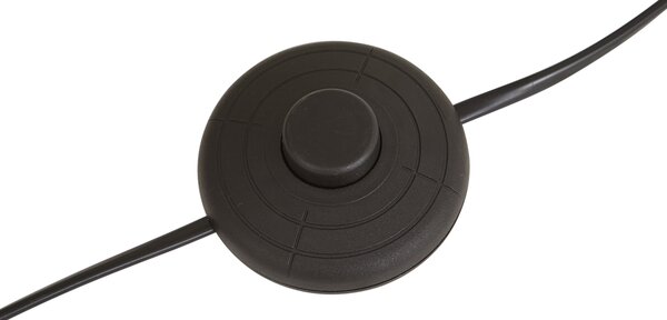 Stojacia lampa čierna s hnedým tienidlom z papierového lana 50/50/25 - Simplo