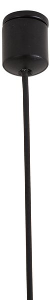 Závesná lampa Art Deco bronzová s jantárovým sklom rovná 8-svetelná - Text