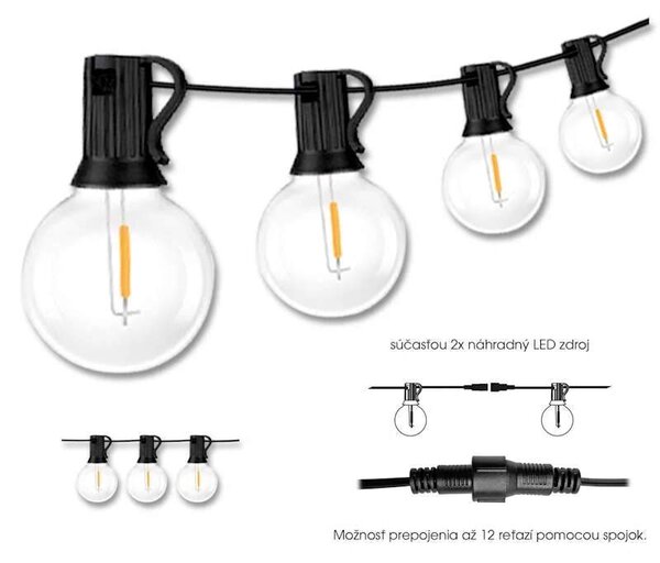 LED vonkajšia svetelná reťaz (EUG40)