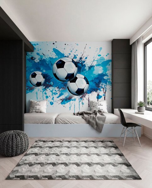 Tapety Futbal v modrých špliechancoch, Fototapety Izba pre tínedžerov, Fototapety futbal, w04373 : Uwalls.sk