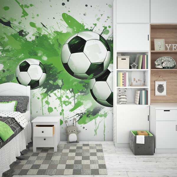 Tapety Futbalové lopty v zelenej, Fototapety Izba pre tínedžerov, Fototapety futbal, w04373v1 : Uwalls.sk