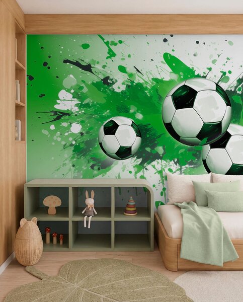 Tapety Futbalové lopty v zelenej, Fototapety Izba pre tínedžerov, Fototapety futbal, w04373v1 : Uwalls.sk