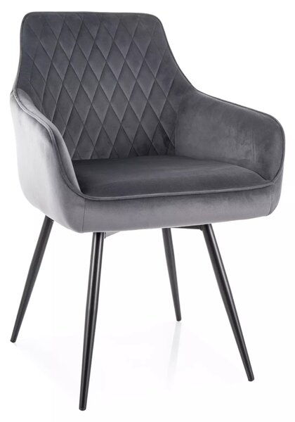 Jedálenská stolička MARLO VELVET sivá