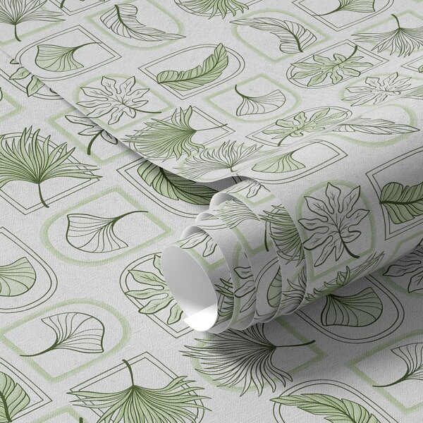 Tapety Zelený botanický patchwork, Tapety kvety, a00287 : Uwalls.sk