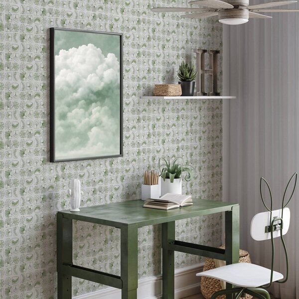 Tapety Zelený botanický patchwork, Tapety kvety, a00287 : Uwalls.sk