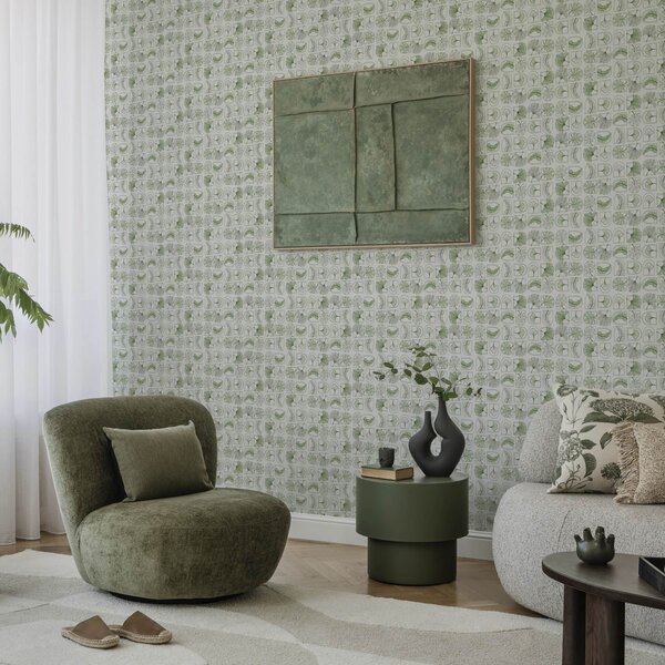 Tapety Zelený botanický patchwork, Tapety kvety, a00287 : Uwalls.sk