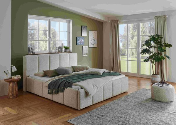 ČALÚNENÁ POSTEĽ, 180/200 cm, krémová Xora - Online Only spálne, Online Only