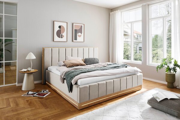 ČALÚNENÁ POSTEĽ, 180/200 cm, béžová Chameo - Online Only spálne, Online Only