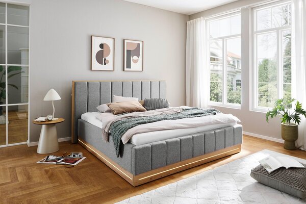 ČALÚNENÁ POSTEĽ, 180/200 cm, sivá Chameo - Online Only spálne, Online Only