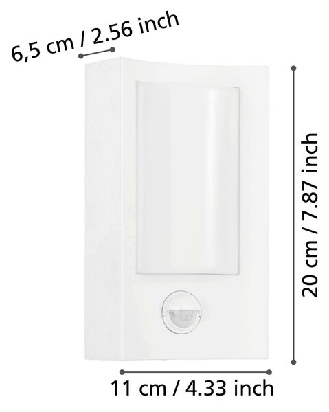 VONKAJŠIE NÁSTENNÉ SVIETIDLO, 11/6,5/19 cm Eglo - Online Only bytové doplnky, Online Only