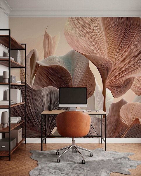 Tapety Sošné listy v broskyňovej, Fototapety s prírodnými motívmi, Fototapety listy, w04549v1 : Uwalls.sk