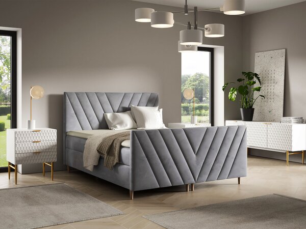 Wilsondo Manželská boxspring posteľ Beno Plus - sivá Rozmer: 160x200