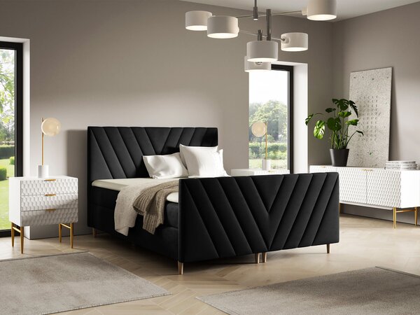 Wilsondo Manželská boxspring posteľ Beno Plus - čierna Rozmer: 160x200