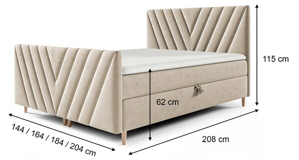 Wilsondo Manželská boxspring posteľ Beno Plus - béžová Rozmer: 140x200