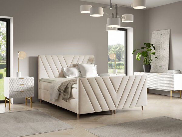 Wilsondo Manželská boxspring posteľ Beno Plus - béžová Rozmer: 140x200