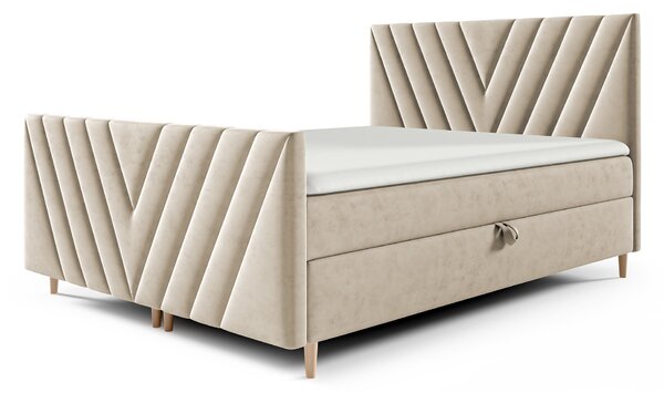 Wilsondo Manželská boxspring posteľ Beno Plus - béžová Rozmer: 140x200