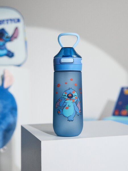 Sinsay - Fľaša na vodu s rúčkou a slamkou Stitch - viacfarebná
