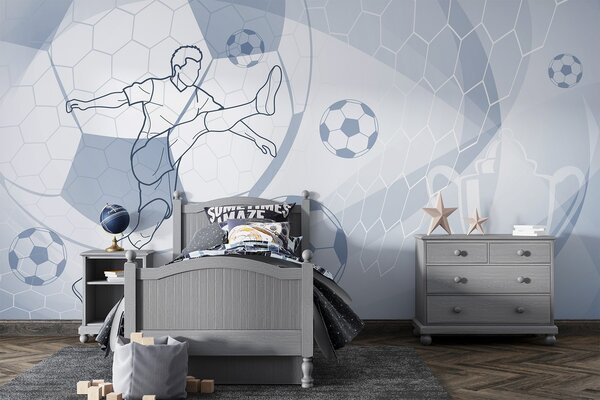 Tapety Modrá futbalová kresba, Fototapety Izba pre tínedžerov, Fototapety futbal, w04601 : Uwalls.sk