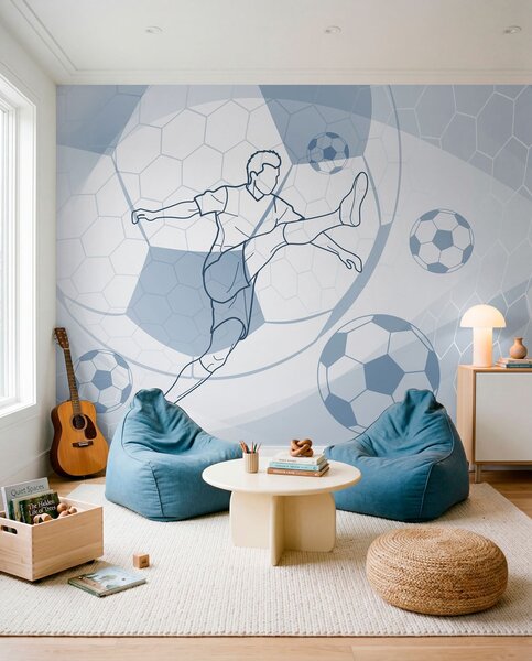 Tapety Modrá futbalová kresba, Fototapety Izba pre tínedžerov, Fototapety futbal, w04601 : Uwalls.sk