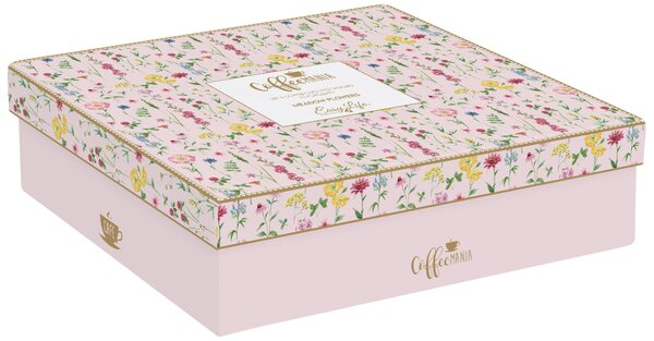 FEDORA Home Set pre 6 osôb - porcelánový hrnček espresso s tanierikom, 100ml, Coffee Mania Spring Flowers