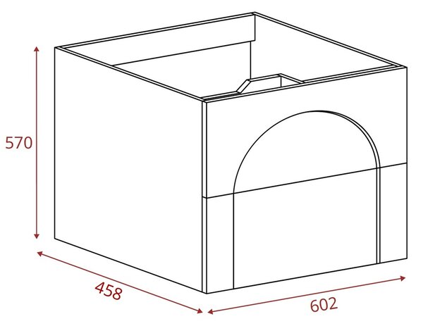 AURA kašmír K60 závesná skrinka pod umývadlo 60 cm