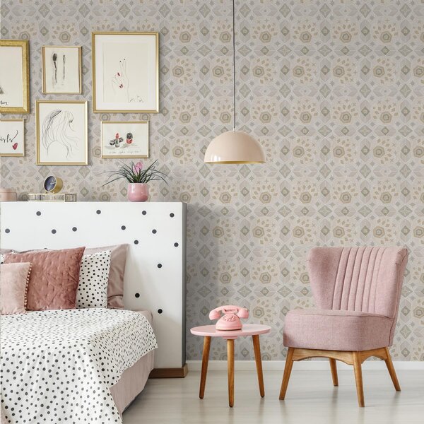 Tapety Hviezdna mozaika vo farbe ľanu, Tapety abstraktné, a00606 : Uwalls.sk