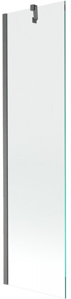 Mexen Next, 1-krídlová vaňová zástena 50 x 150 cm, 6mm číre sklo, brúsená grafitová, 895-050-000-00-00-66