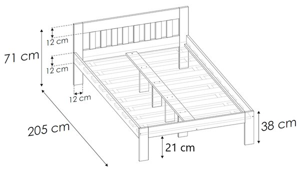 Jednolôžková drevená posteľ Dubhe 120x200 - biela