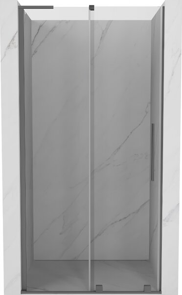 Mexen Velar L, posuvné sprchové dvere do otvoru 120 cm, 8mm číre sklo, brúsený grafit, 871-120-003-01-95