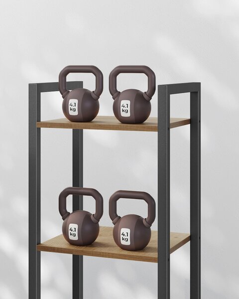 REGÁL, čierna, farba vlašského orecha, oceľ, 40/186/30 cm Boxxx - Regály, Online Only