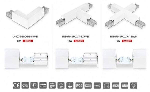 LED lineárne závesné svietidlo DONAR 28W, 120 cm, biele (LN5070-28W/BI)
