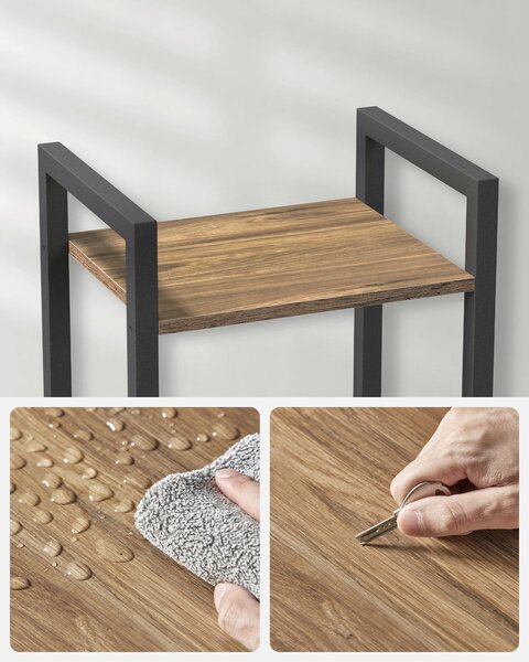 REGÁL, čierna, farba vlašského orecha, oceľ, 40/186/30 cm Boxxx - Regály, Online Only