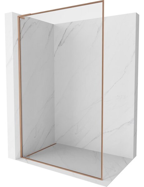 Mexen, Mexen Kioto-F L sprchová stena s rámom 55 x 202 cm, priehľadná 8 mm, brúsená meď - 800-055-174-65-00