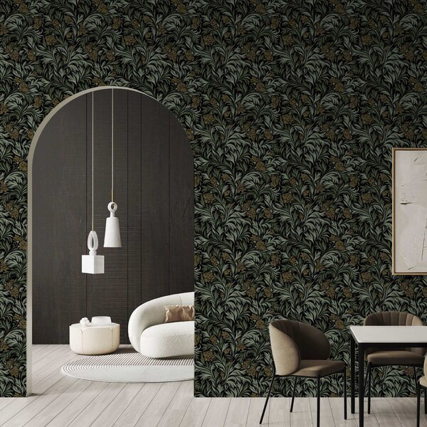 Tapety Akant a zlaté šišky, Tapety kvety, a00745 : Uwalls.sk