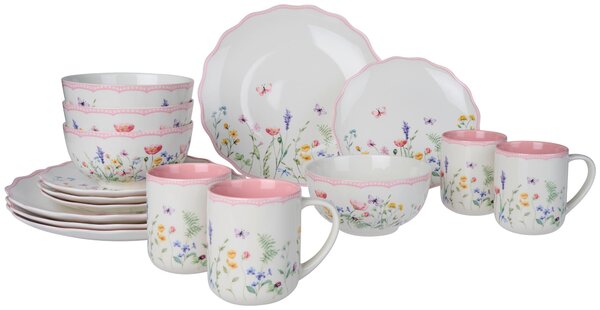 KOMBINOVANÝ SERVIS 16-dielne, nový kostný porcelán (new bone china) keramika Landscape - Jedálenské sety