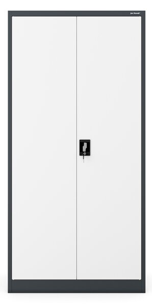 Kancelárska skriňa na dokumenty so 4 policami, antracitovo-biela, 900x1850x400 mm: JAN